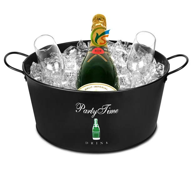 Country Rustic Metal Oval Galvanized large beer beverage cooler tub