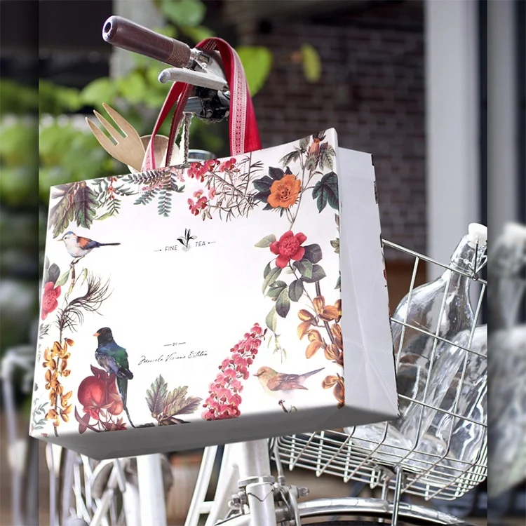 Customize promotional reusable eco friendly recyclable pp no woven tote bag