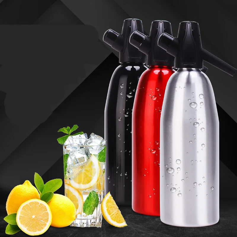 1L Portable Home Fresh Aluminum Soda Siphon Bottle Soda Water Maker
