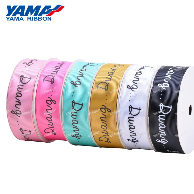 Yama factory colorful spring style fruit pattern character printed grosgrain strawberry ribbon