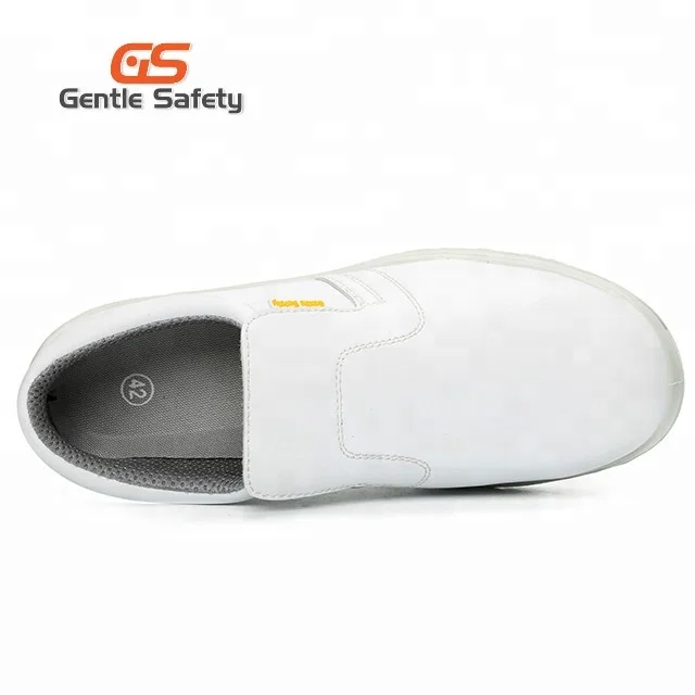 White Food industry Anti slip Safety shoes for kitchen without lace