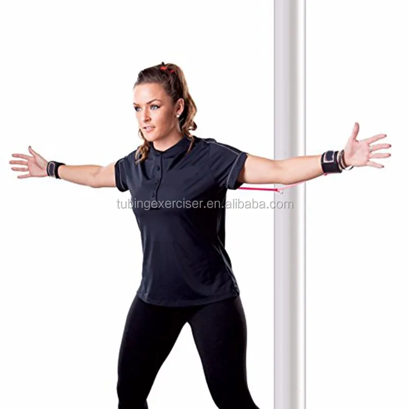 Hot selling fitness latex elastic resistance band with wrist straps