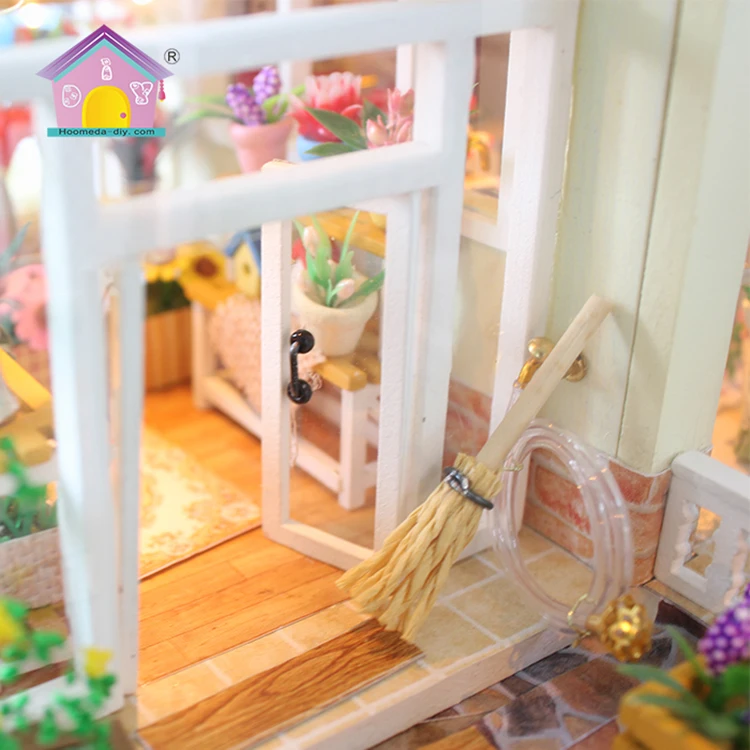 Gift Items Miniature Models Doll House Wooden Diy Birthday Gift Crafts Miniature Dollhouse Wooden With Led For Kids