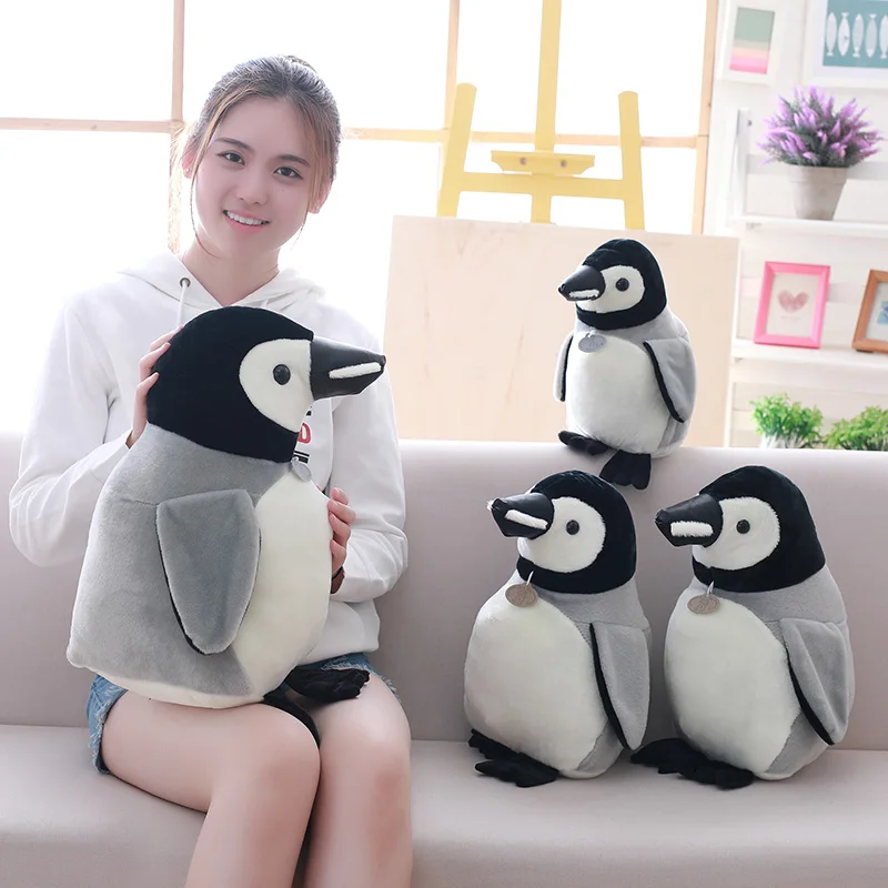 Adorable Home Decoration Penguin Baby Plush Stuffed Animal Toy Kids Gift Grey Fluffy Toy Penguin Plush Christmas Easter Gift