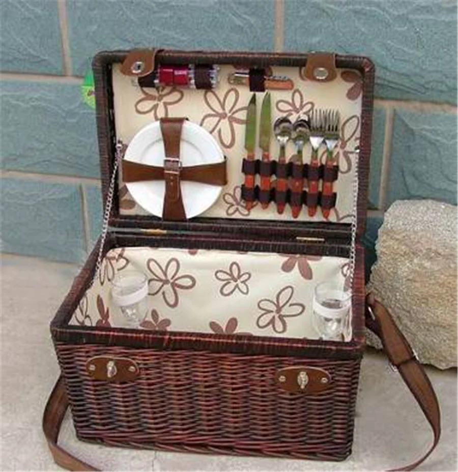 Good quality wholesale picnic basket rectangle large trip basket