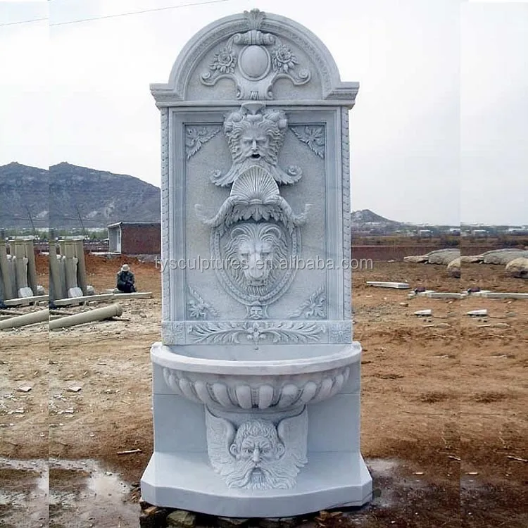 Decorative stone indoor water wall lion head spraying water fountains with cheap price