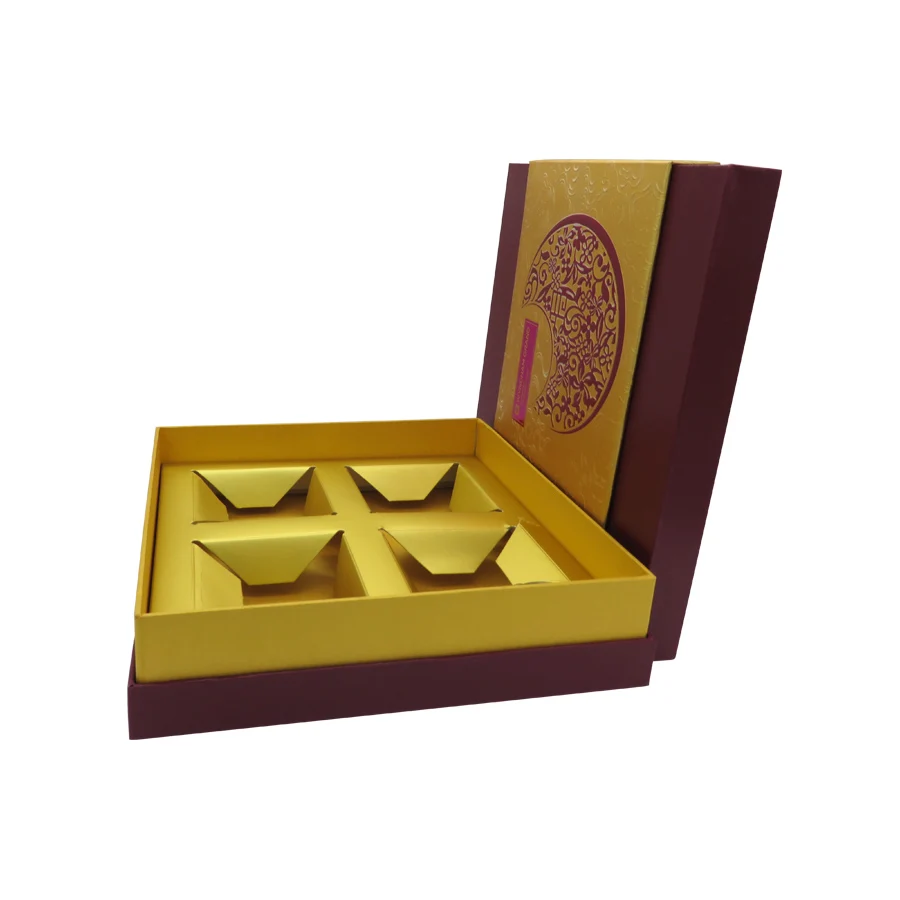 hot sale 2 pieces paper gift box with plastic tray for moon cake cup cake packaging