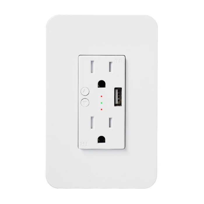 Hot sale Smart WiFi Socket with 2 Plug outlets Smart Power Wall Outlet with USB Smart Life/Tuya APP Remote Controller with Alexa