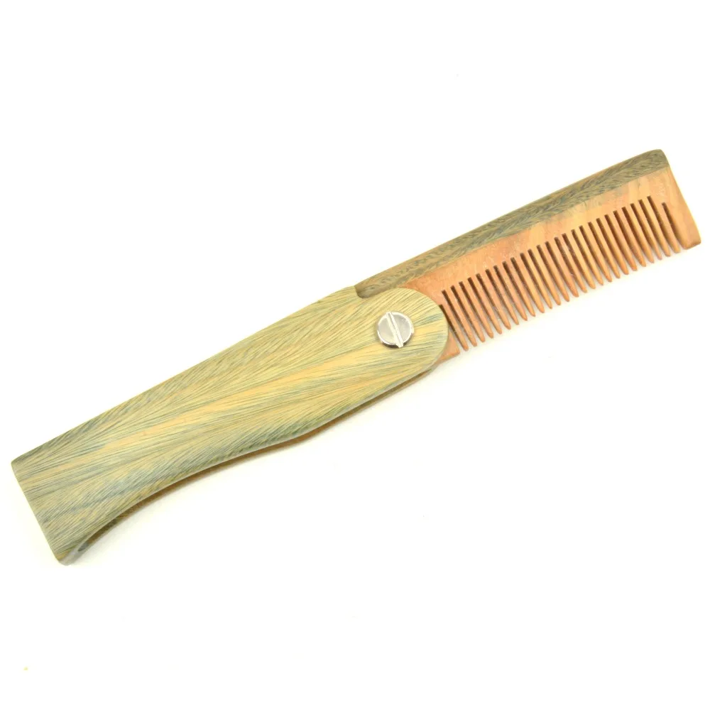 
best deal green sandalwood folding comb Beard Fold Wooden Comb 