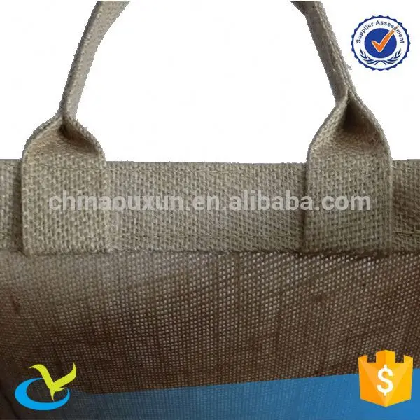 
promotional custom printed handle jute shopping bags 