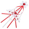 Children Queen Crown Charm Hairbands Ribbon Toy Snowflake Magic Wand Kids Birthday Gift 8 Colors Rhinestone