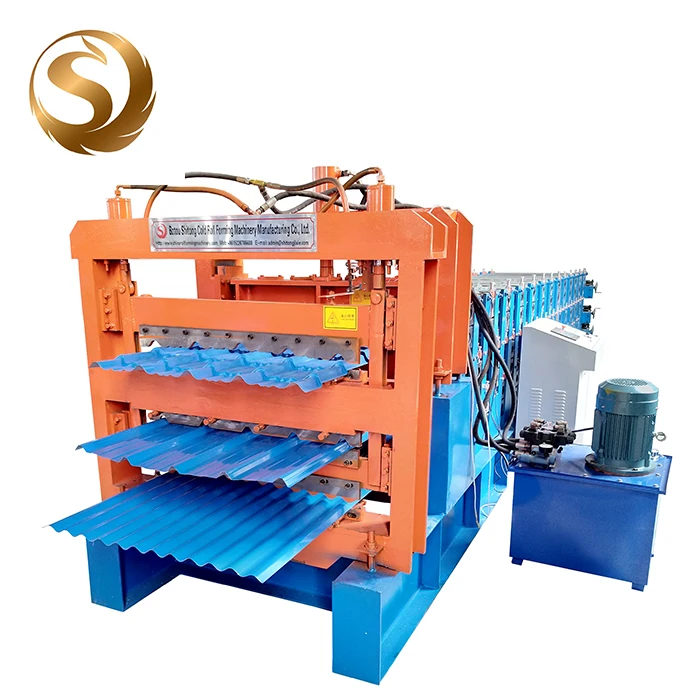 Трехслойный кровельный лист, трапециевидная плитка, роликогибочная машина