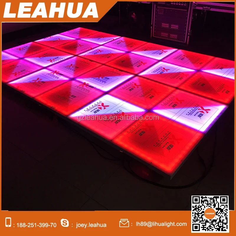 Открытый RGB светодиодный акриловый освещенный танцпол 432 шт. проекционный светильник IP65 DMX512 режим управления