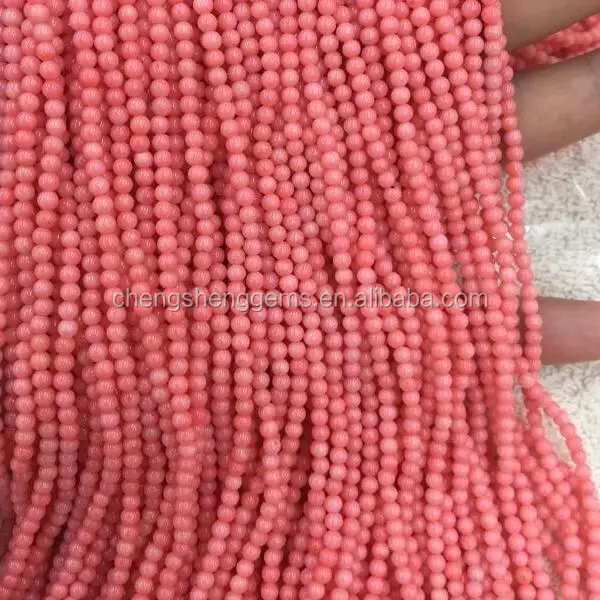 
 4 мм натуральные окрашенные маслом розовые коралловые бусины для оптовой продажи  
