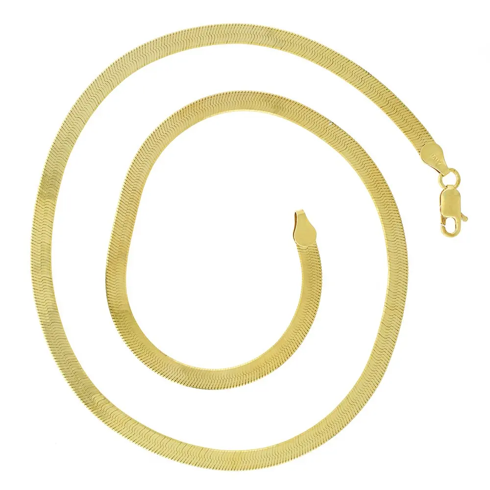 14k Yellow Gold Stainless Steel Herringbone Chain Mens Fashion Herringbone Chains Necklace