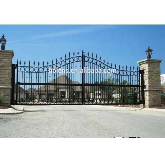 design of school gate/low price sliding iron main gate designs/Forged Arched Garden Gate on alibaba online shopping