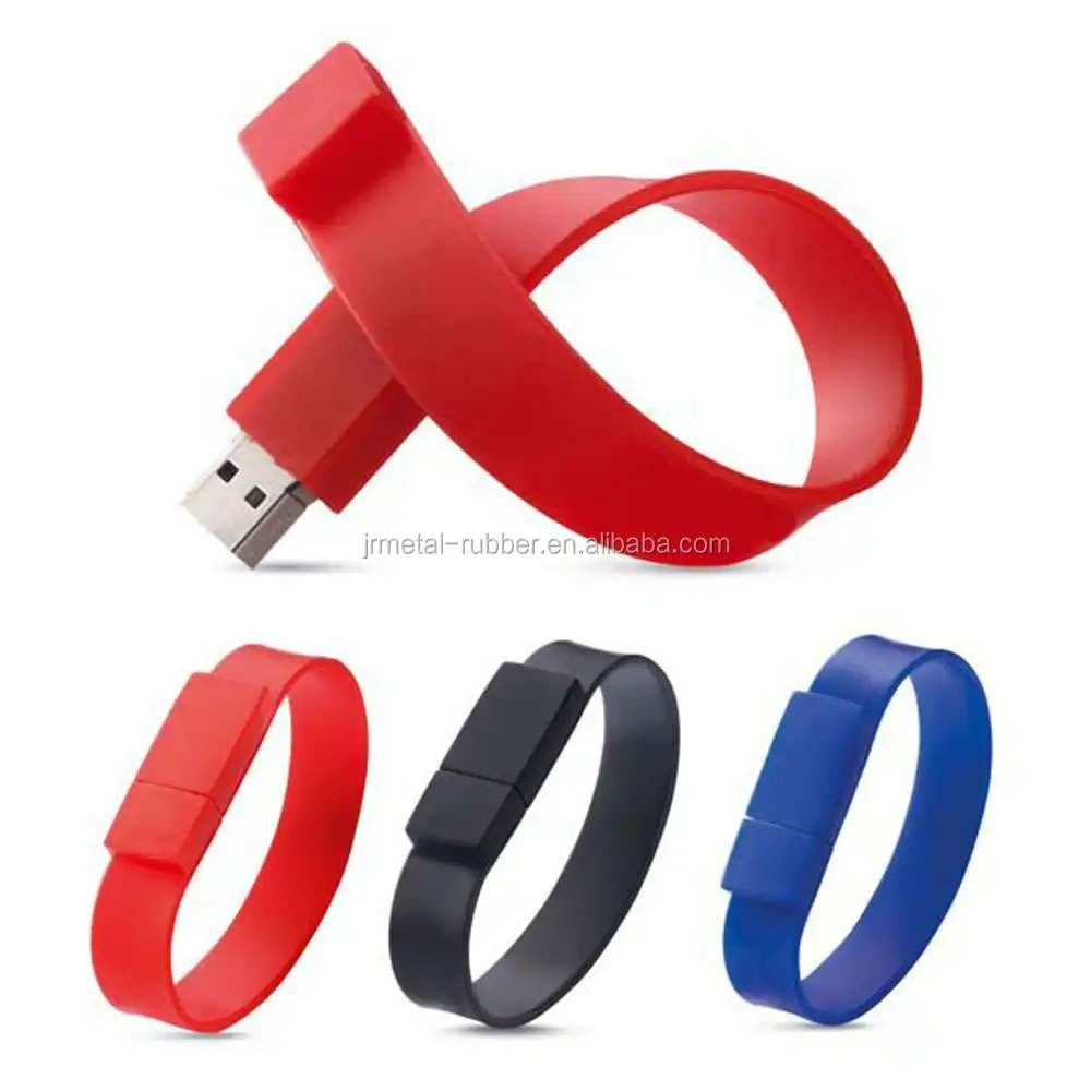 cheap custom medical silicone usb flash drive waterproof slap bracelet