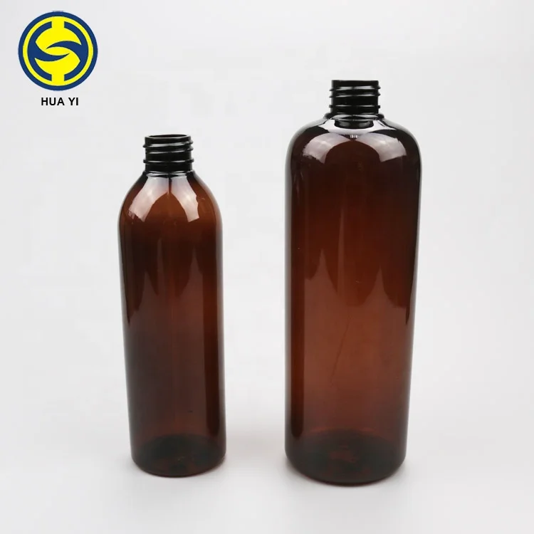 250ml 500ml  amber round pet plastic bottle