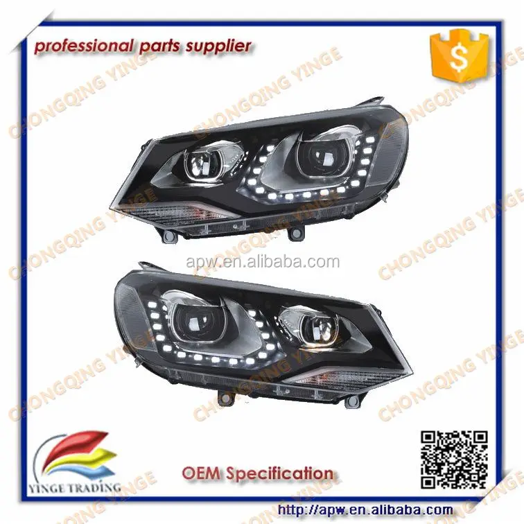 U style Bi-Xenon Tear Eyes Tuning Car Head Light for VW Tourage 2011-2015 Year