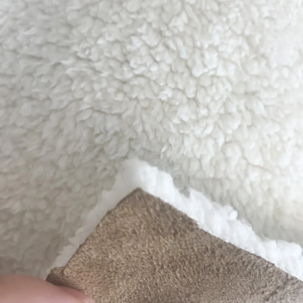 100% polyester super soft sherpa suede bonded fleece fabric for fashion garment