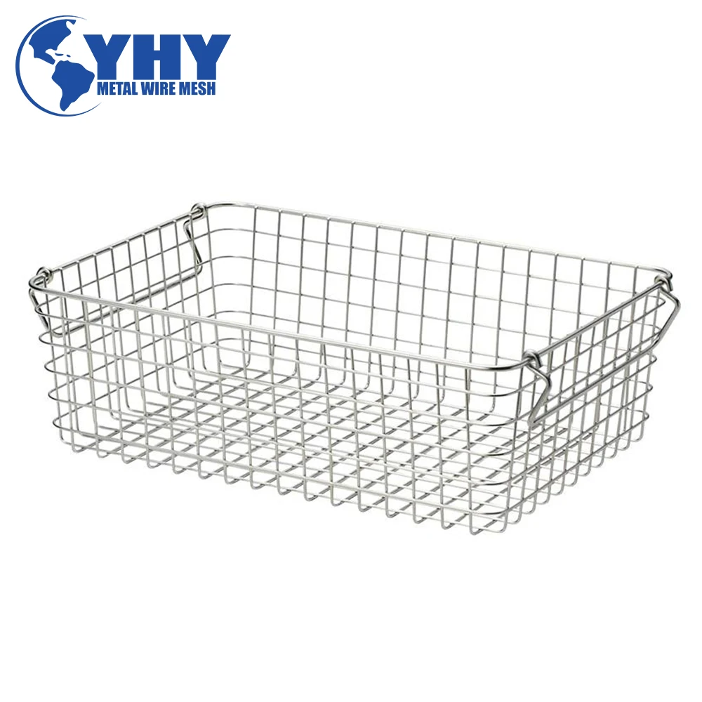 shallow stainless steel  wire mesh basket