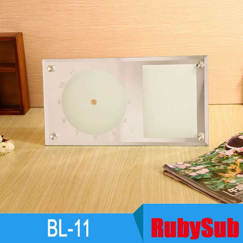 30X16X0,5 см напрямую с фабрики BL-11 Сублимации Стеклянная фоторамка с часами