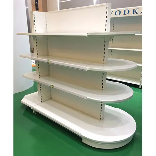 Высококачественный стеллаж для супермаркетов и продуктовых магазинов с круглым угловым блоком