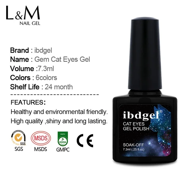ibdgel Factory Supplier Color UV Led Nail Gel Varnish Gem Magnetic Gel Nail Polish