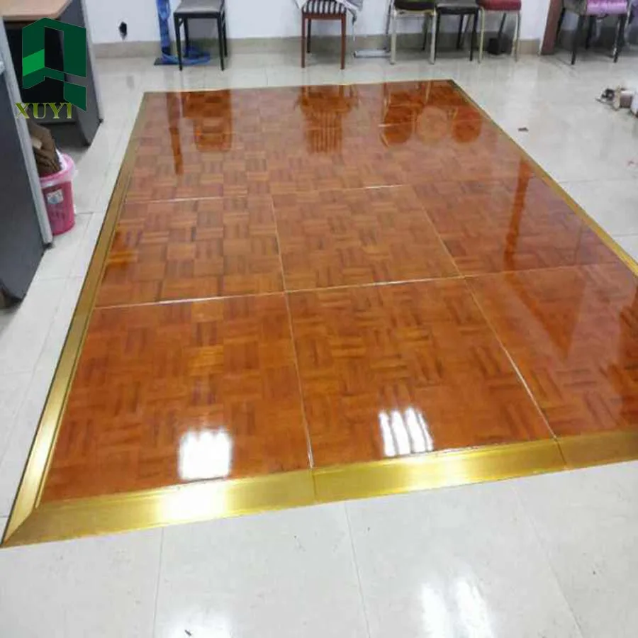 4x4ft pine wood timber easy setup wood dance floor wedding