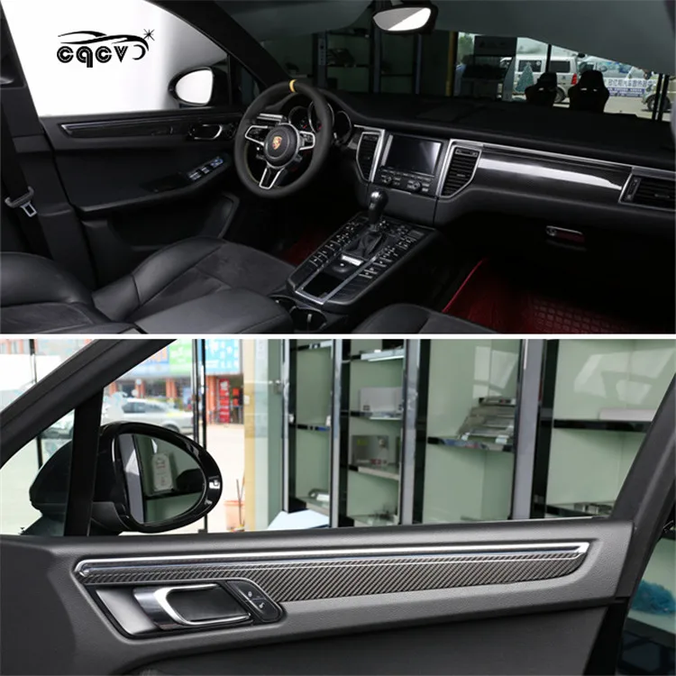 Interior Decoration carbon fiber for porsche macan 95B Sticker trim Door Window Regulator