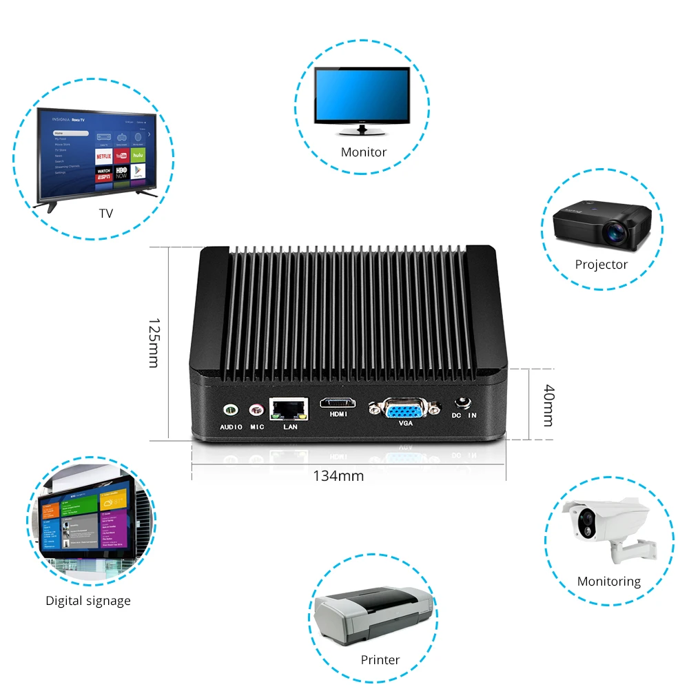 XCY Мини ПК Core i3 4010y i5 i7 ordinateur портативный компьютер без вентилятора для офиса
