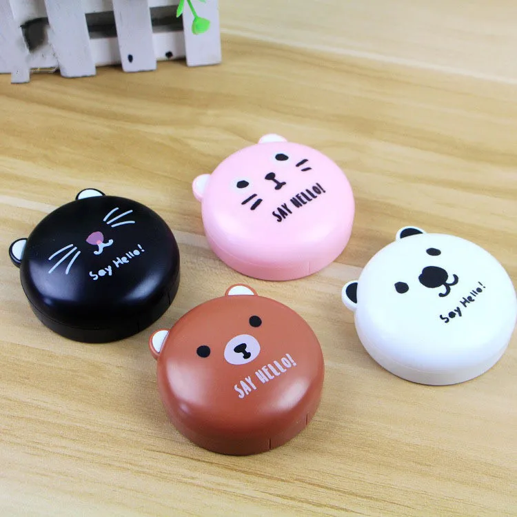 Say hello custom contact lens case cute lenses box korea portable