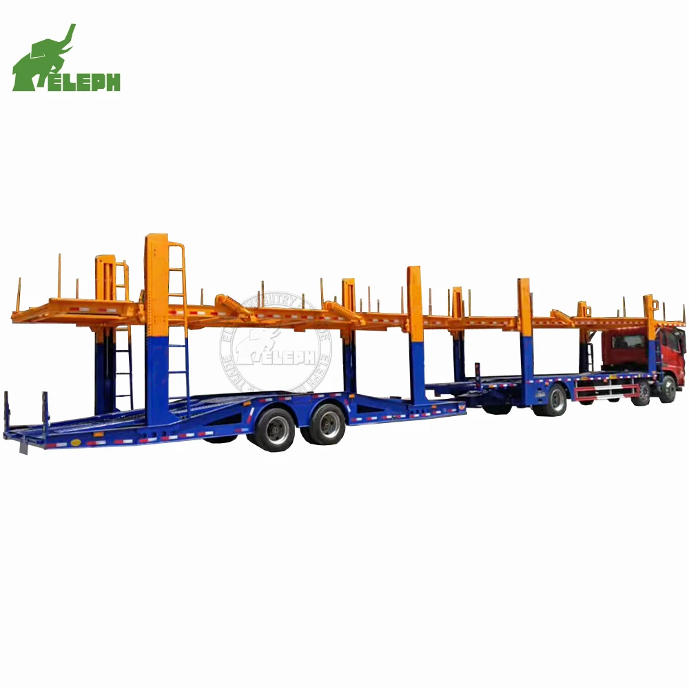 Double Super Link Car Carrier Transport Semi Trailer