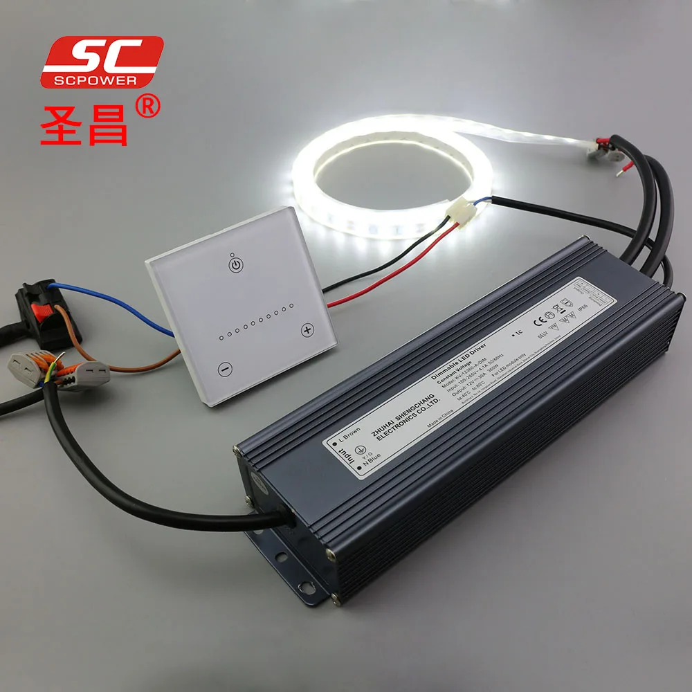 12V/24V led strip 36W dimming led transformer 0-10v dimmable pwm led driver with aluminium cover