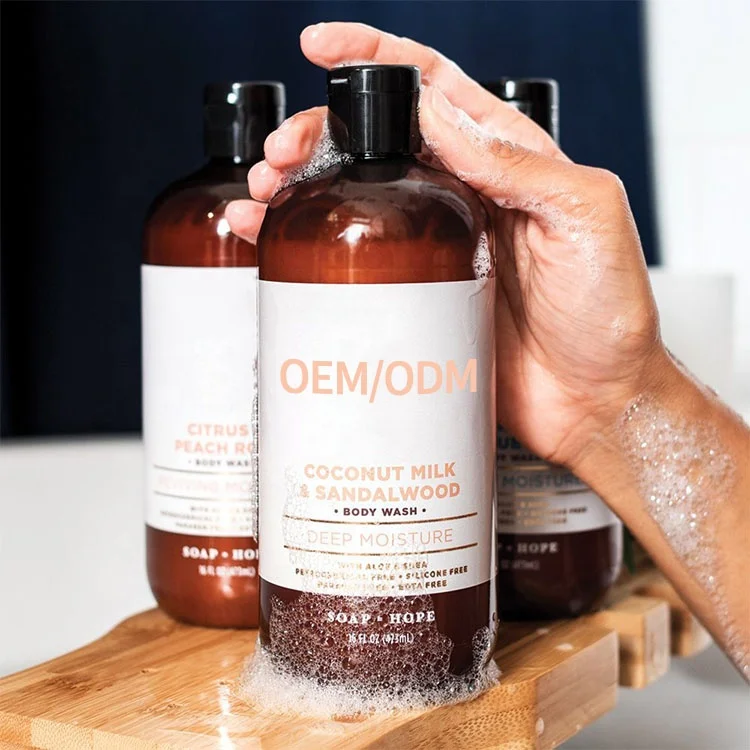 OEM Natural Body Wash Refreshing Whitening Moisturizing Mens Body Wash Shower Gel