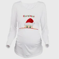 LS126ZheJiangYiwu Cotton carton Long sleeve items Eu and usa style Maternity short T Shirt for pregnant women clothes