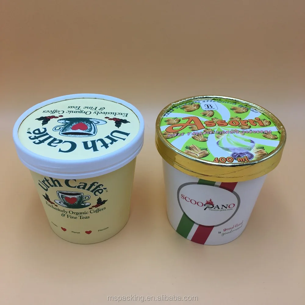 Food Grade Custom Printed  8oz 12oz 16oz Paper Frozen Yogurt Cup