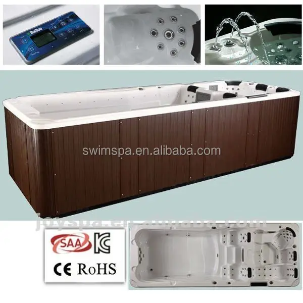 portable rectangular fiberglass swimming pool with massage spa jets