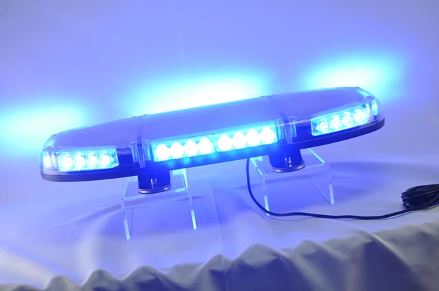 Car roof blue led mini lightbar with siren speaker