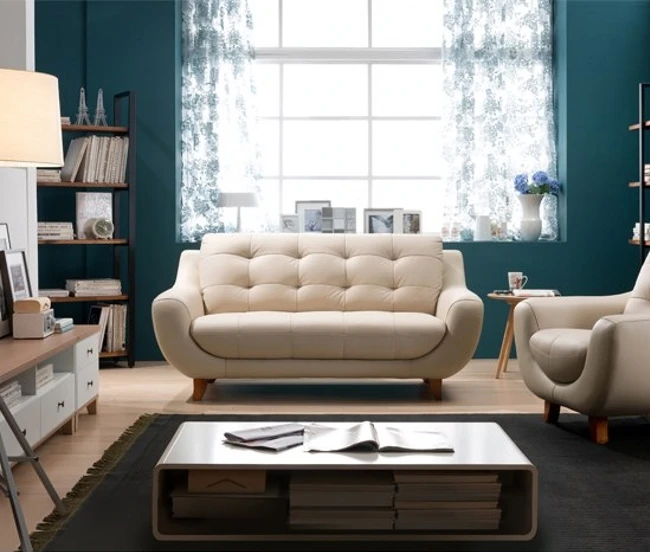 Modern Living Room Leather Sofa Make in Genuine leather with sofa set of manufacturers of apartment furniture