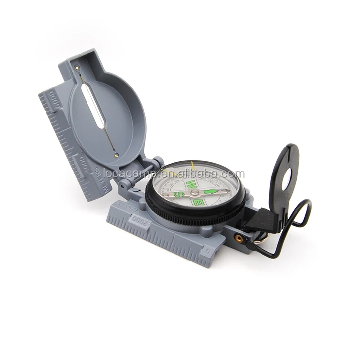 Gray Color Metal Compass Lensatic Sighting Compass Factory Wholesale for Hiking Camping and Wild Survival
