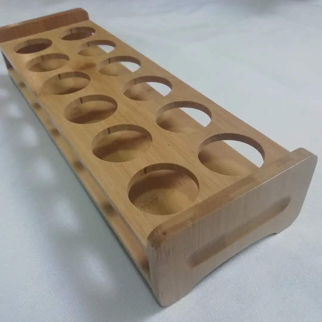 Bamboo High End Store Used Bar Serving Wisky Beer Glass Cup Holder Tray Customized Design