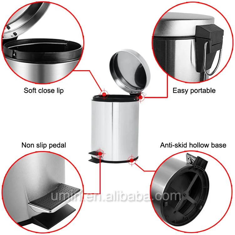 Stainless Steel Foot Pedal Dustbin