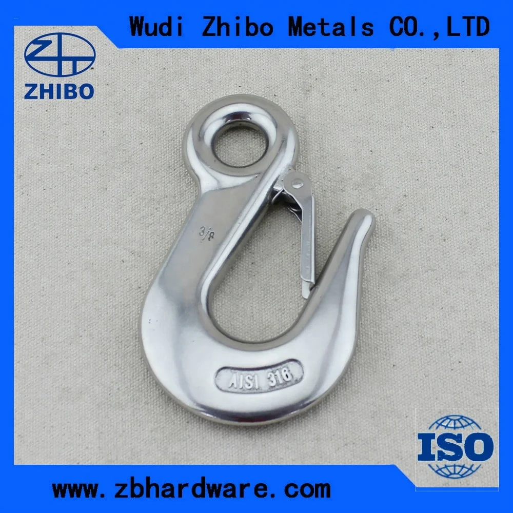 OEM manufacture stainless steel Eye pelican hook with safty latch