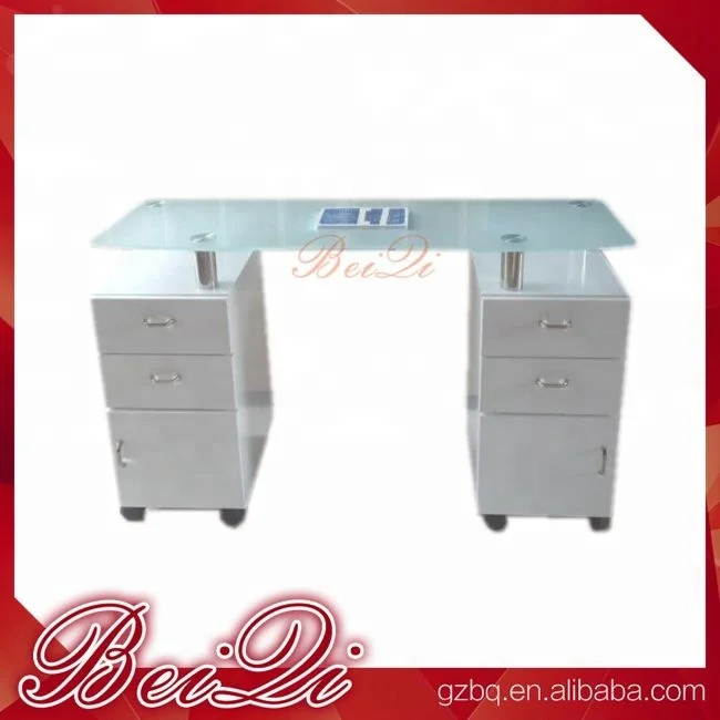 NEW !!! Beauty Nail Salon Furniture Glass Top Nail Tables Shellac Mesas De Manicure Usadas