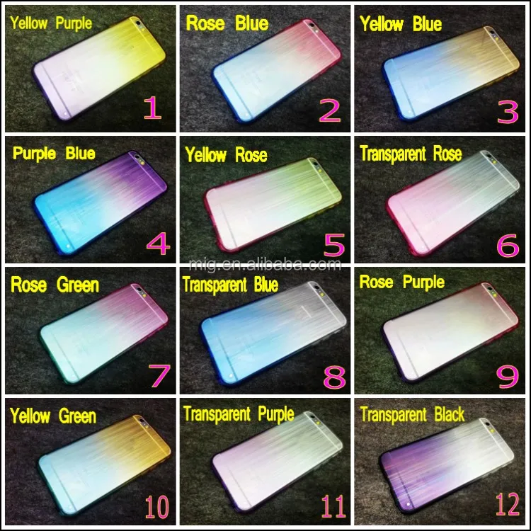 Sublimation tpu mobile/ cell phone case cover for iphone 6 6s plus gradient colors & drawbench grain
