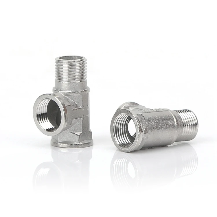 stainless steel 201 304 pipe tee fitting SUS male female threads tee fitting water plumbing pipe equal tee fitting