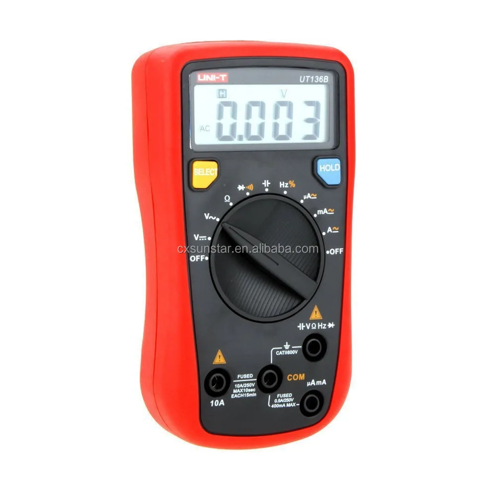UT136B Handheld Auto Range LCD Digital Multimeter AC DC Frequency Resistance Tester Meter