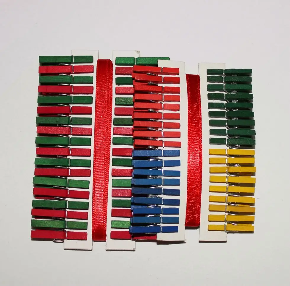 Premium mini wooden decorated colorful craft clips