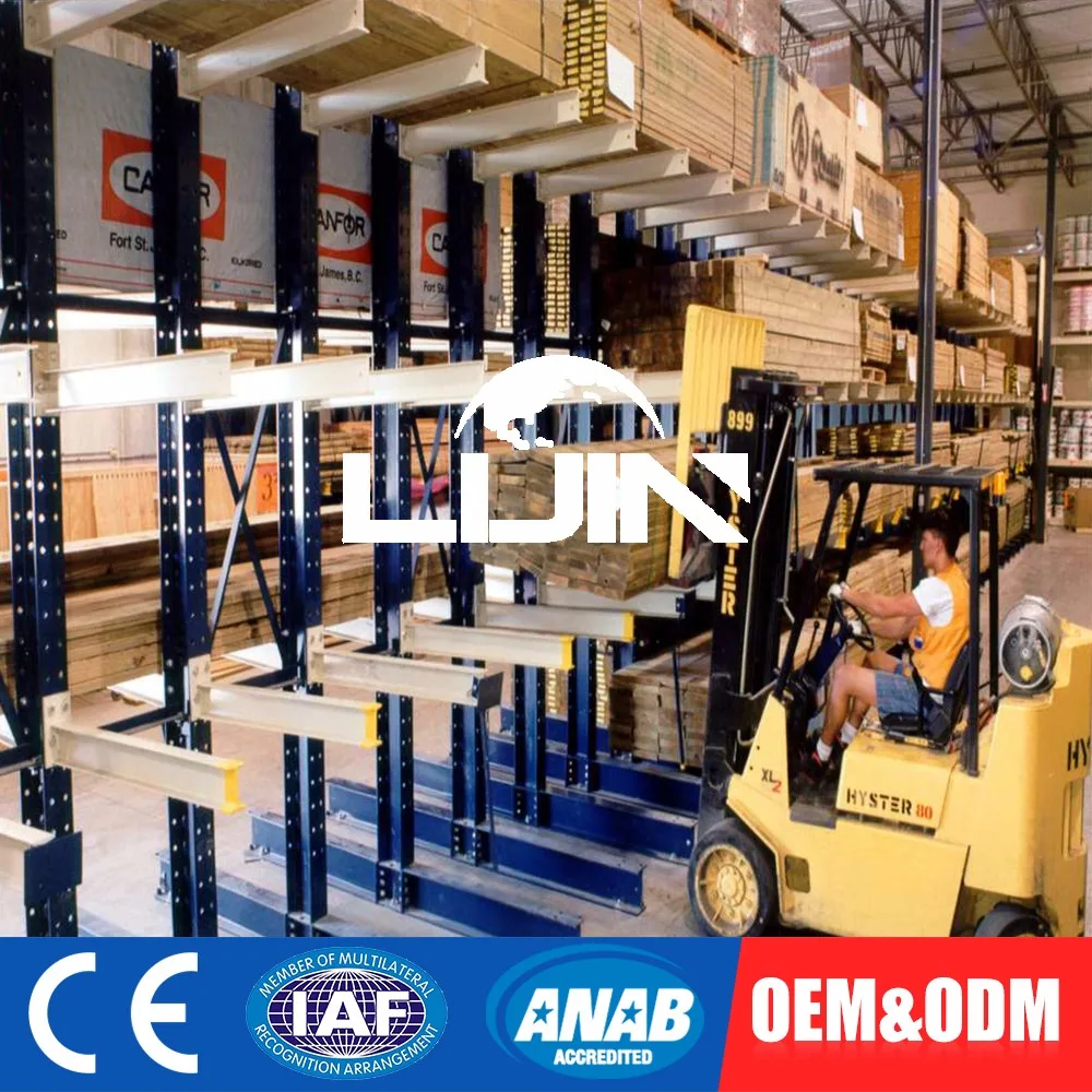 Custom Size Tube Warehouse Cantilever Racking Storage Garage Shelf For Rebar Storage